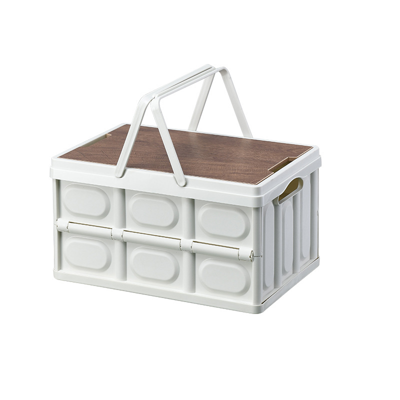 K10-2718 Storage box, folding box, camping organizing box, car trunk box, storage box, wooden cover clothing storage box Application Scenario