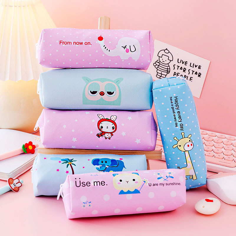 Creative pen bag simple animal primary school student pen bag fixed pen box stationery bag men and women pencil case pencil bag canvas 326
