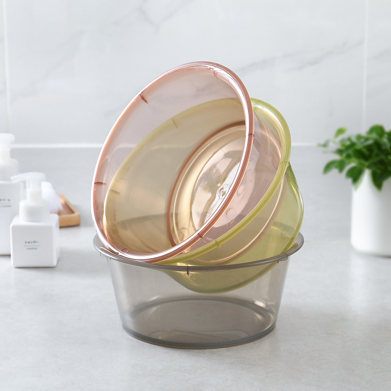 Transparent washbasin Washing basin Household plastic simple thickening student dormitory with small basin washing feet basin washing basin 609