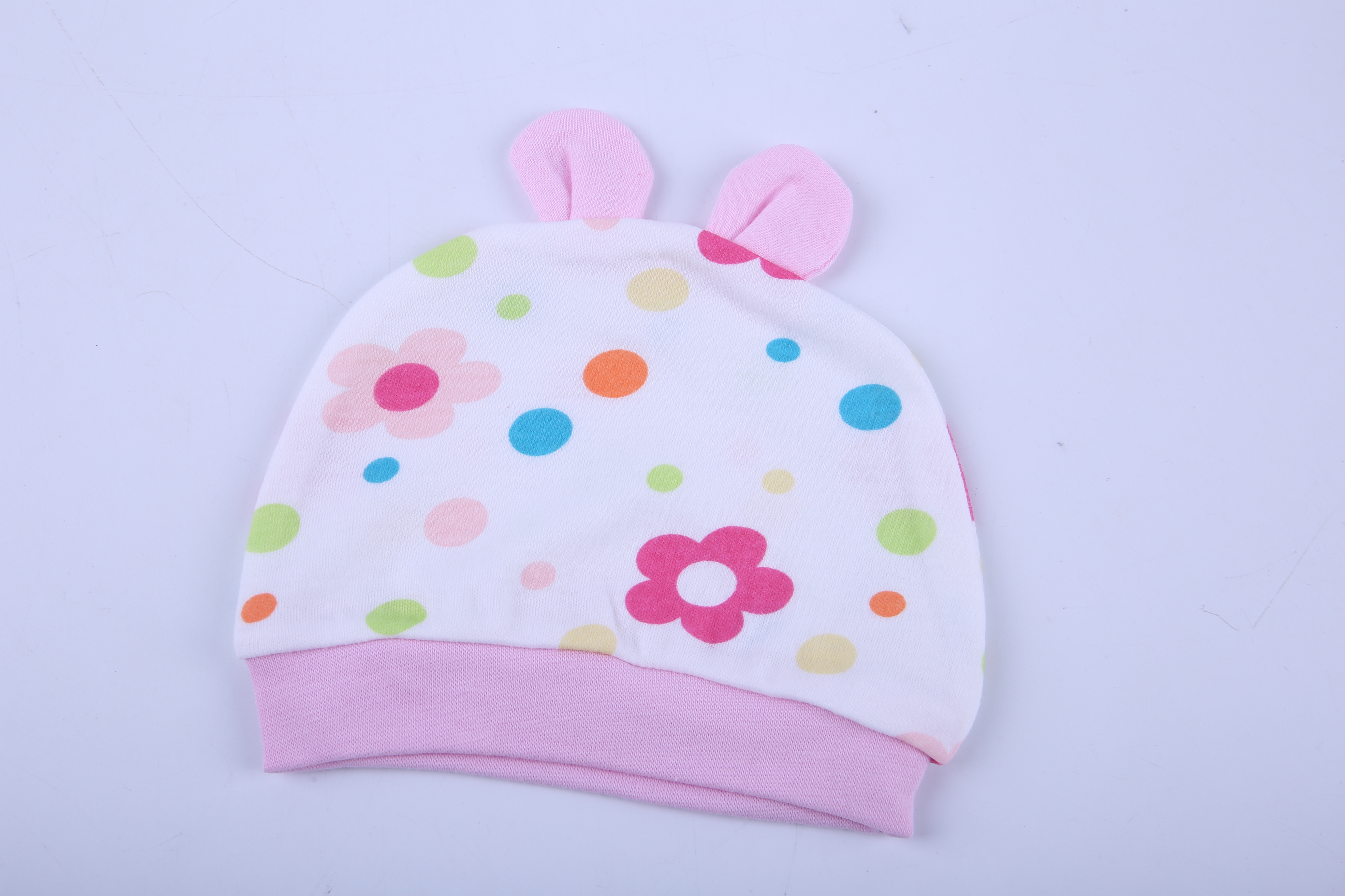 婴儿帽子薄款纯棉0-3个月新生儿胎帽春秋款初生宝宝护卤门帽批发