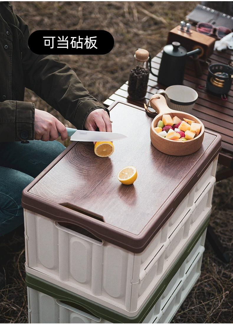 K10-2718 Storage box, folding box, camping organizing box, car trunk box, storage box, wooden cover clothing storage box detail image 5