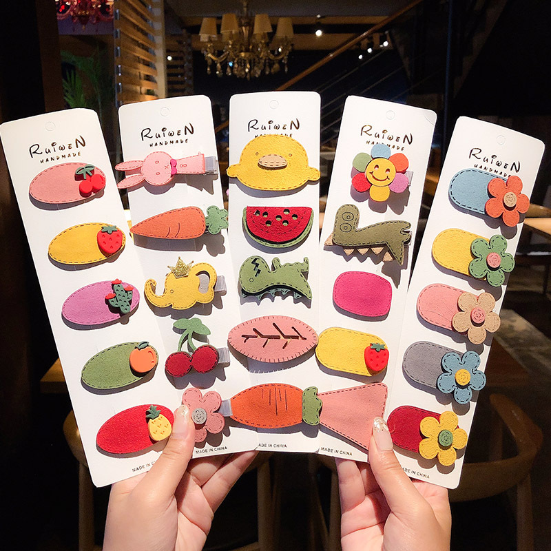 Yellow Duck hair clip Korean children's bangs duck beak clip Baby bb clip girl's cute Korean carrot hair accessory 780