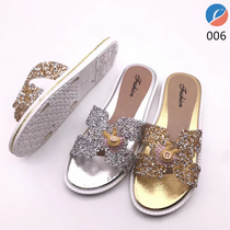 2023 summer new small fragrant flat slippers women wear spring soft bottom fairy with pearl beach sandals