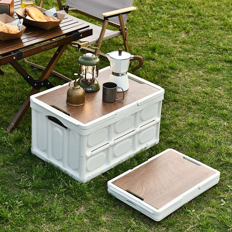 K10-2718 Storage box, folding box, camping organizing box, car trunk box, storage box, wooden cover clothing storage box