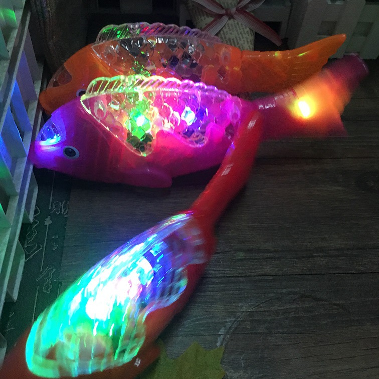 Electric light-up toy swinging fish will run hot toy simulation animal night market stalls novel toy 394 Specification drawing