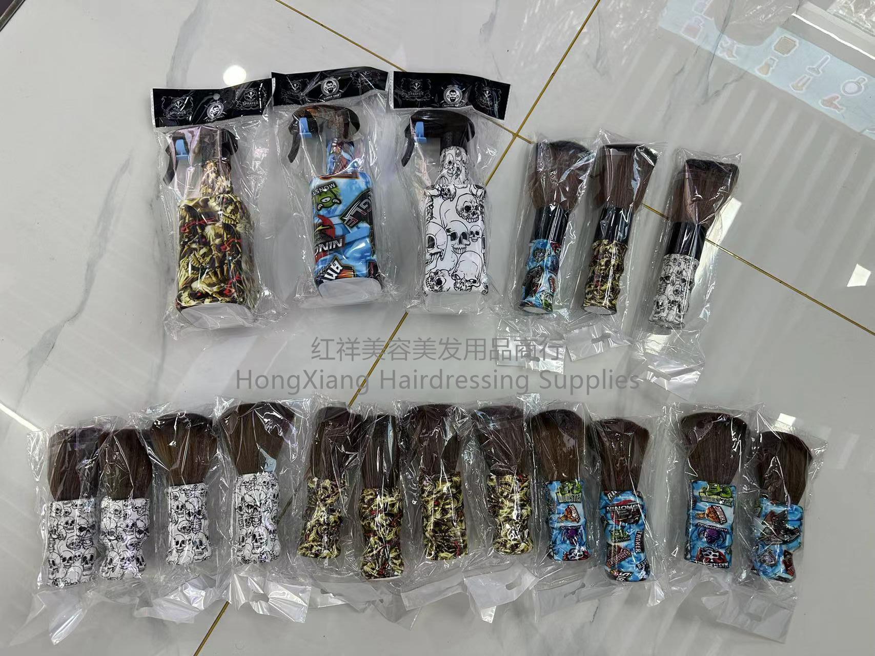 新款复古水壶细雾瓶手压式喷壶水转印个性图案造型喷雾瓶理发用品详情2