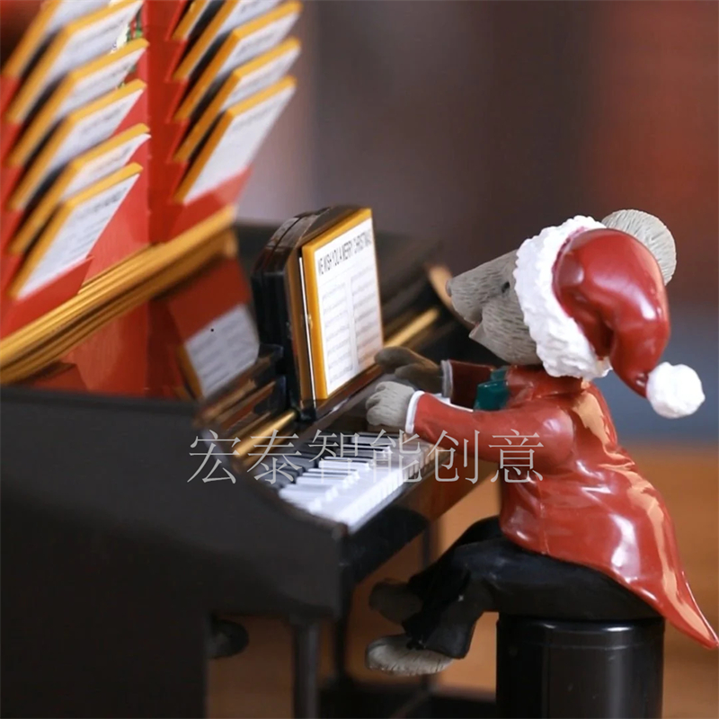 美国Mr.Christmas老鼠弹钢琴音乐盒男生女生生日圣诞礼物家居摆件详情4