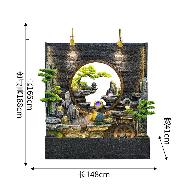 树脂流水/假山流水/摆件白底实物图