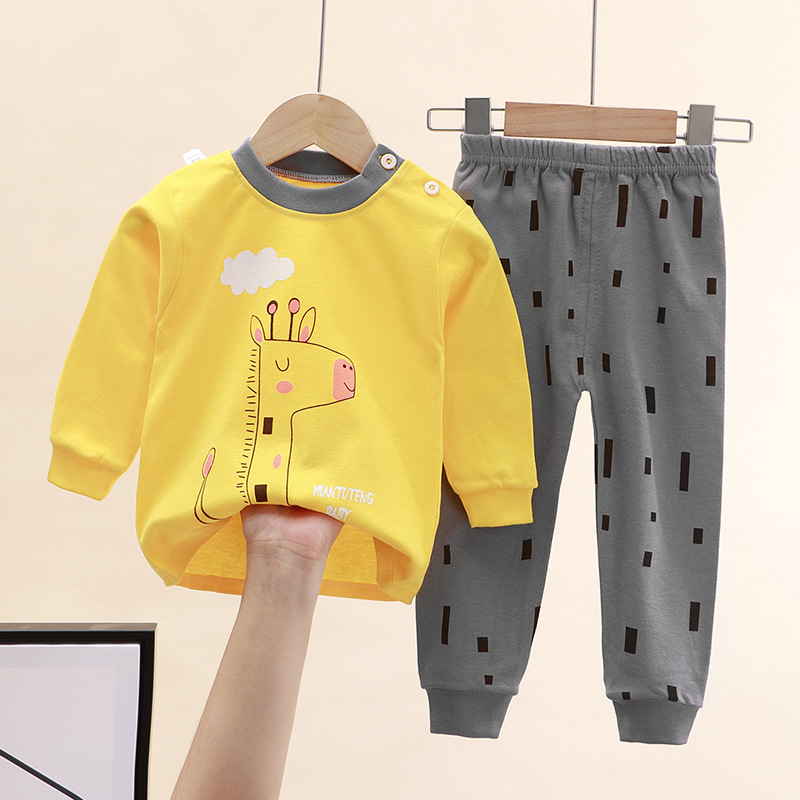 Children's underwear set pure cotton new boys' autumn pajamas girl baby long Johns home wear children's clothing wholesale 397 Application Scenario