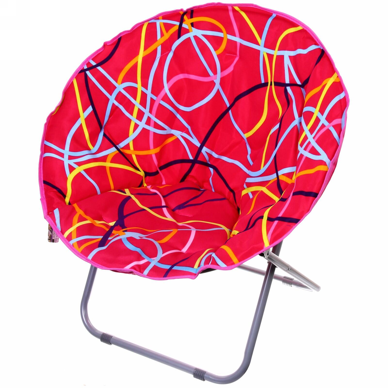 花布月亮椅伸缩大号月亮椅太阳椅可折叠便携式椅子办公室午休椅家具椅加棉椅沙滩椅