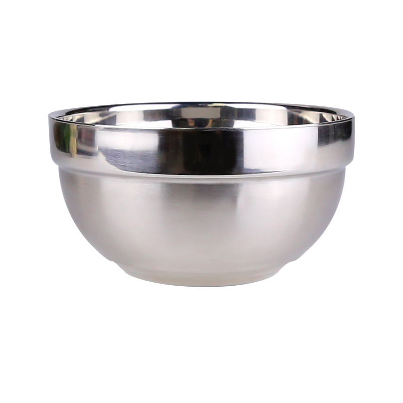 Chinese 304 stainless steel double-layer fast food bowl thickened anti-scalding children's rice bowl School canteen factory soup bowl custom 832 Item Picture