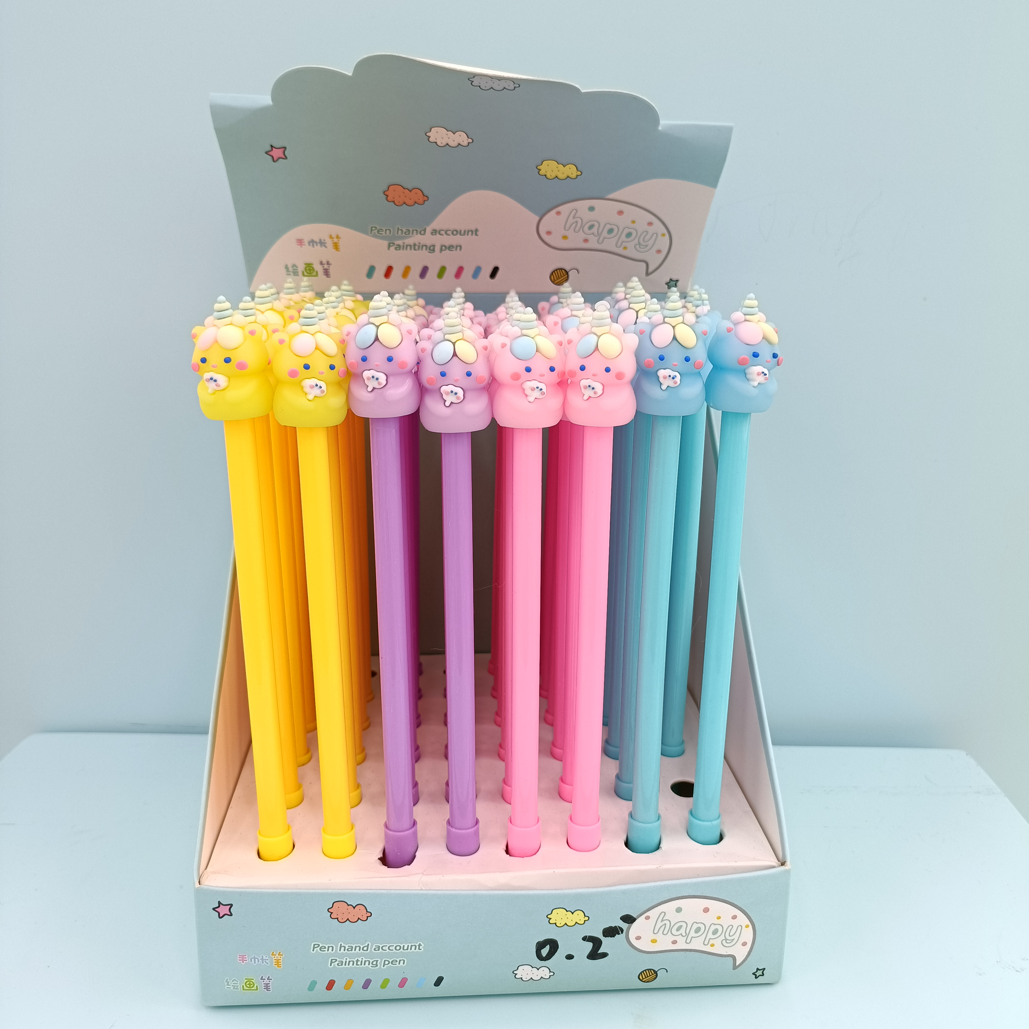 A cute and creative cartoon silicone gel pen with a three-dimensional tip Specification image