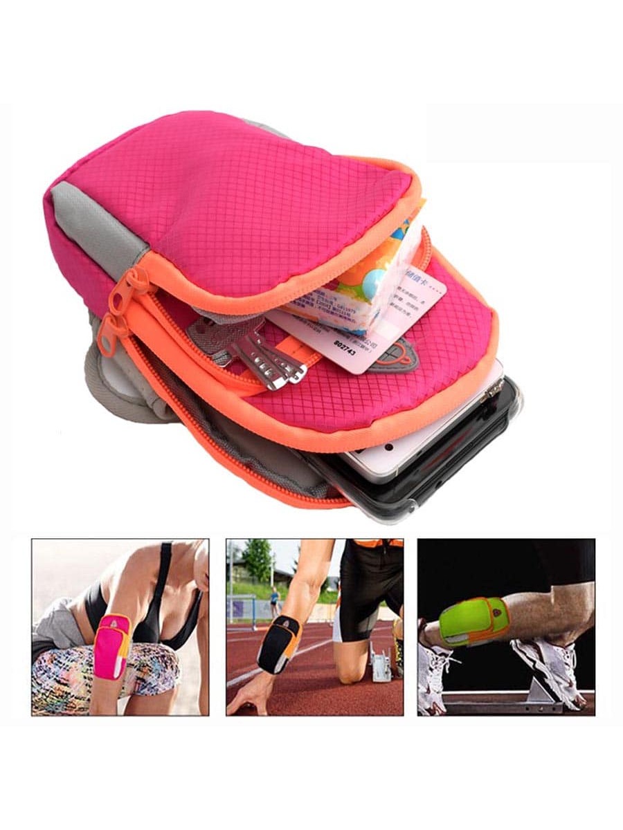Outdoor multi-functional dual-pocket portable running men's and women's waterproof mobile arm bag, fitness and sports mobile arm strap with touch screen Application Scenario