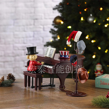 美国圣诞先生Mrchristmas木质小熊弹钢琴音乐盒送女友情人礼物