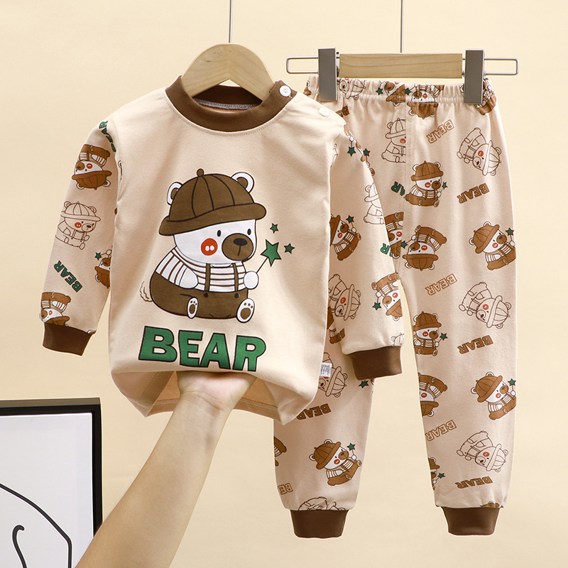 Children's underwear set pure cotton new boys' autumn pajamas girl baby long Johns home wear children's clothing wholesale 397 Specification drawing