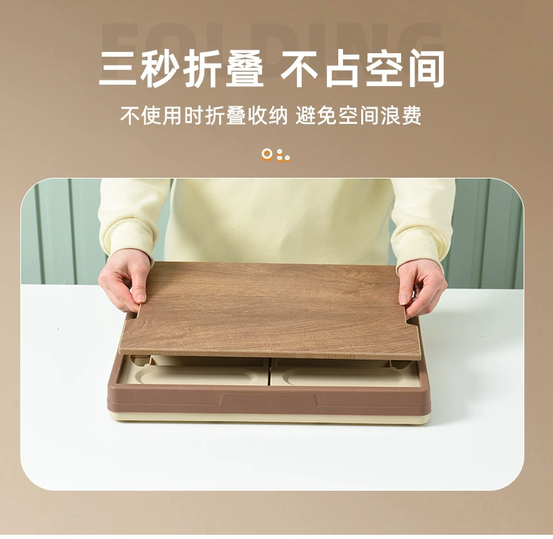 K10-2718 Storage box, folding box, camping organizing box, car trunk box, storage box, wooden cover clothing storage box detail image 3