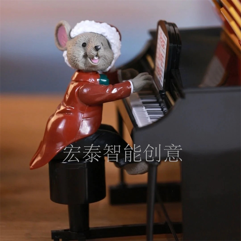 美国Mr.Christmas老鼠弹钢琴音乐盒男生女生生日圣诞礼物家居摆件详情1