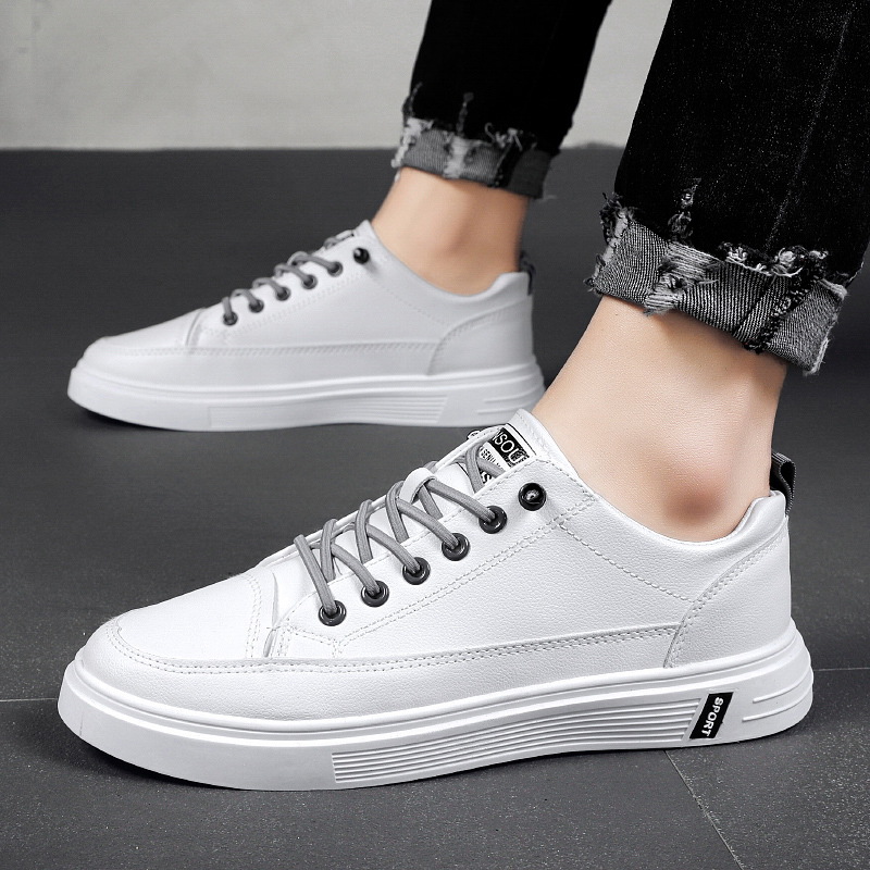 Shoes men 2022 spring new trend all match small white shoes men's Korean version breathable leather casual board shoes wholesale 291 Application Scenario