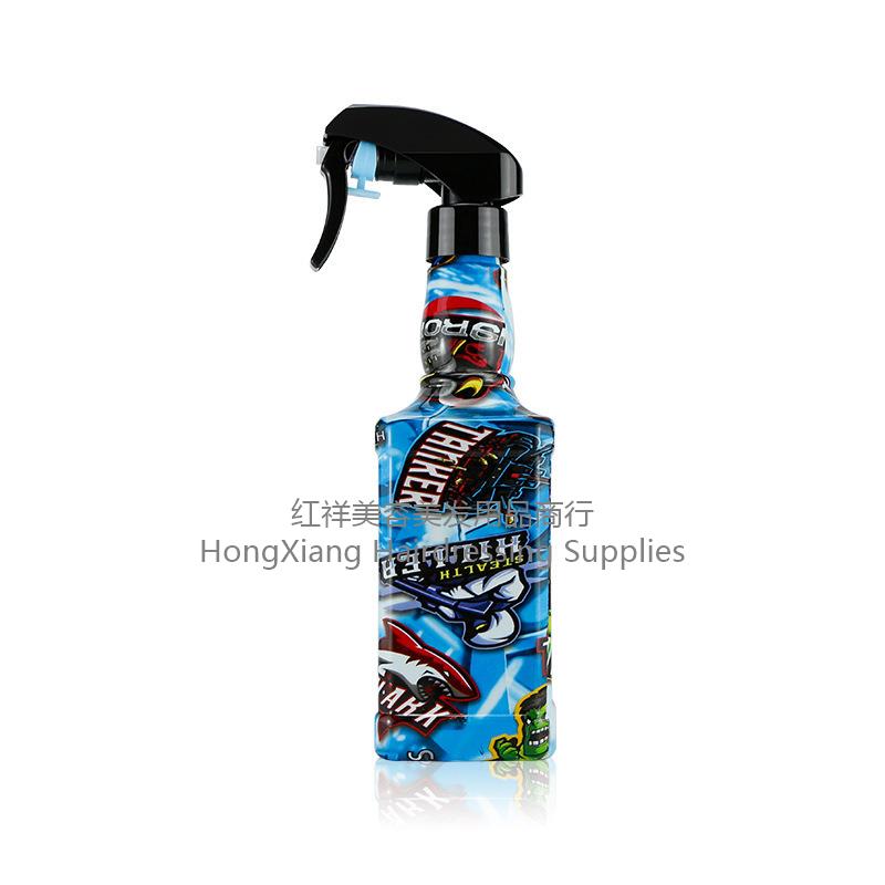 新款复古水壶/细雾瓶/手压式喷壶/水转印个性图案/造型喷雾瓶/理发用品产品图
