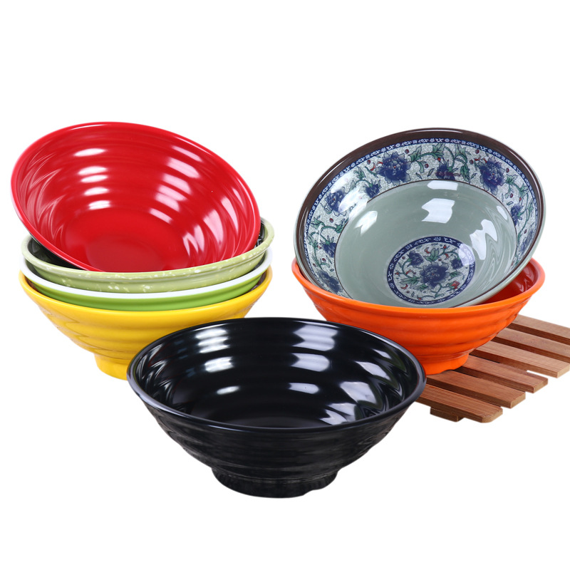 Noodle bowl Japanese ramen bowl Commercial imitation porcelain melamine tableware plastic bowl Rice noodles spicy hot bowl Beef noodle bowl 631 Item Picture