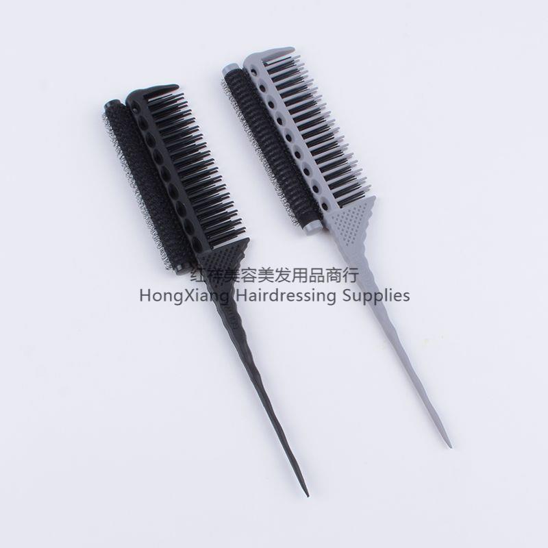 美发造型盘发梳分区挑发裁发梳高低齿内层密齿梳三排尖尾打毛梳子