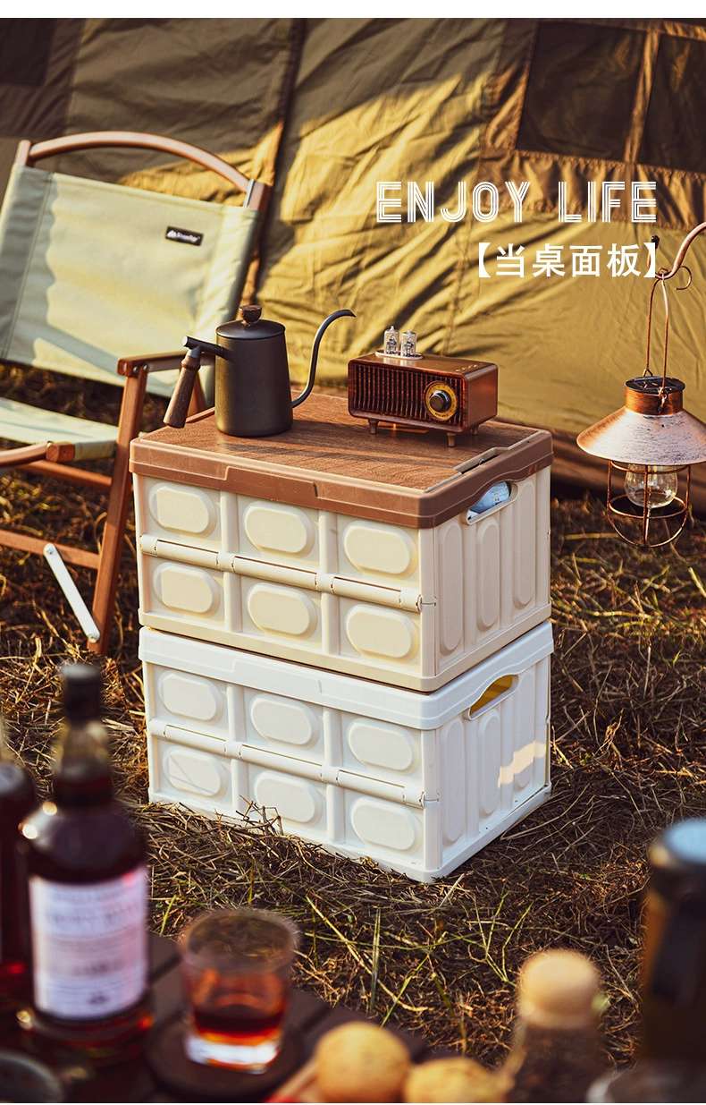 K10-2718 Storage box, folding box, camping organizing box, car trunk box, storage box, wooden cover clothing storage box detail image 9