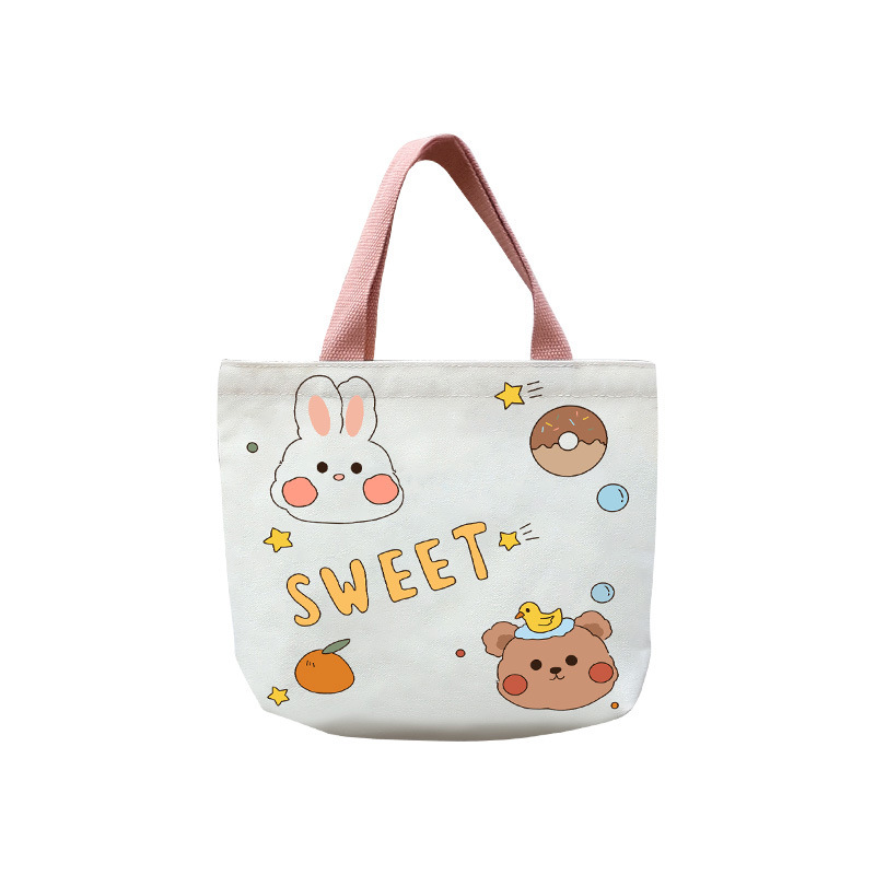 Fashion women's bag canvas bag hand bag small satchel bag Instagram Korean version cute casual handbag a hair 269 Item Picture