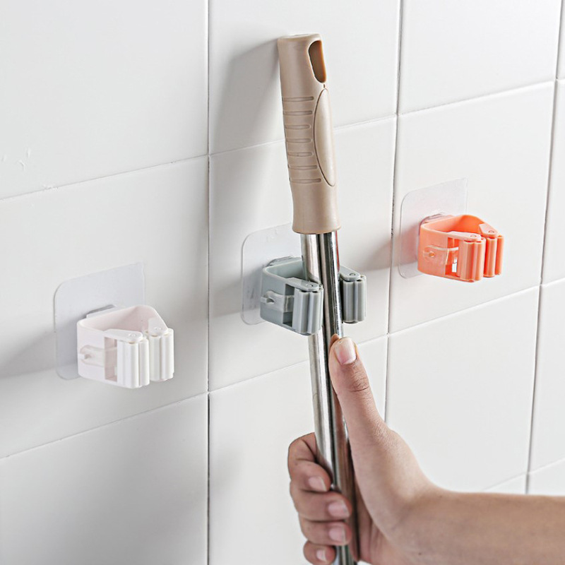 Traceless tape No punch hanging mop holder Bathroom mop hook Bathroom stick broom hanger holder holder mop holder 527