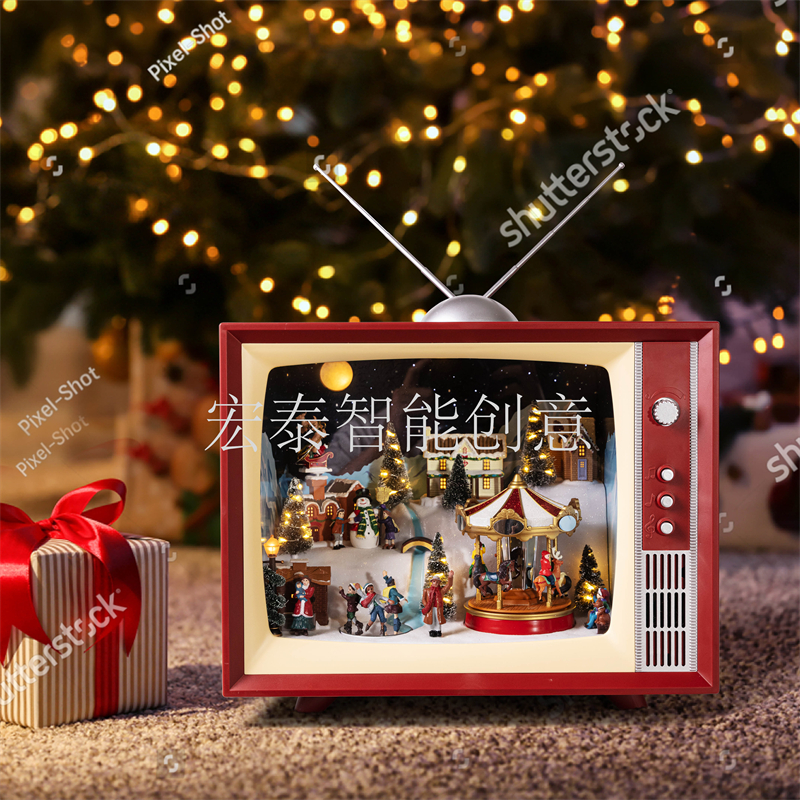 Mr.Christmas 圣诞先生电视机游乐场音乐盒特别生日礼物软装精品女生喜欢家装饰