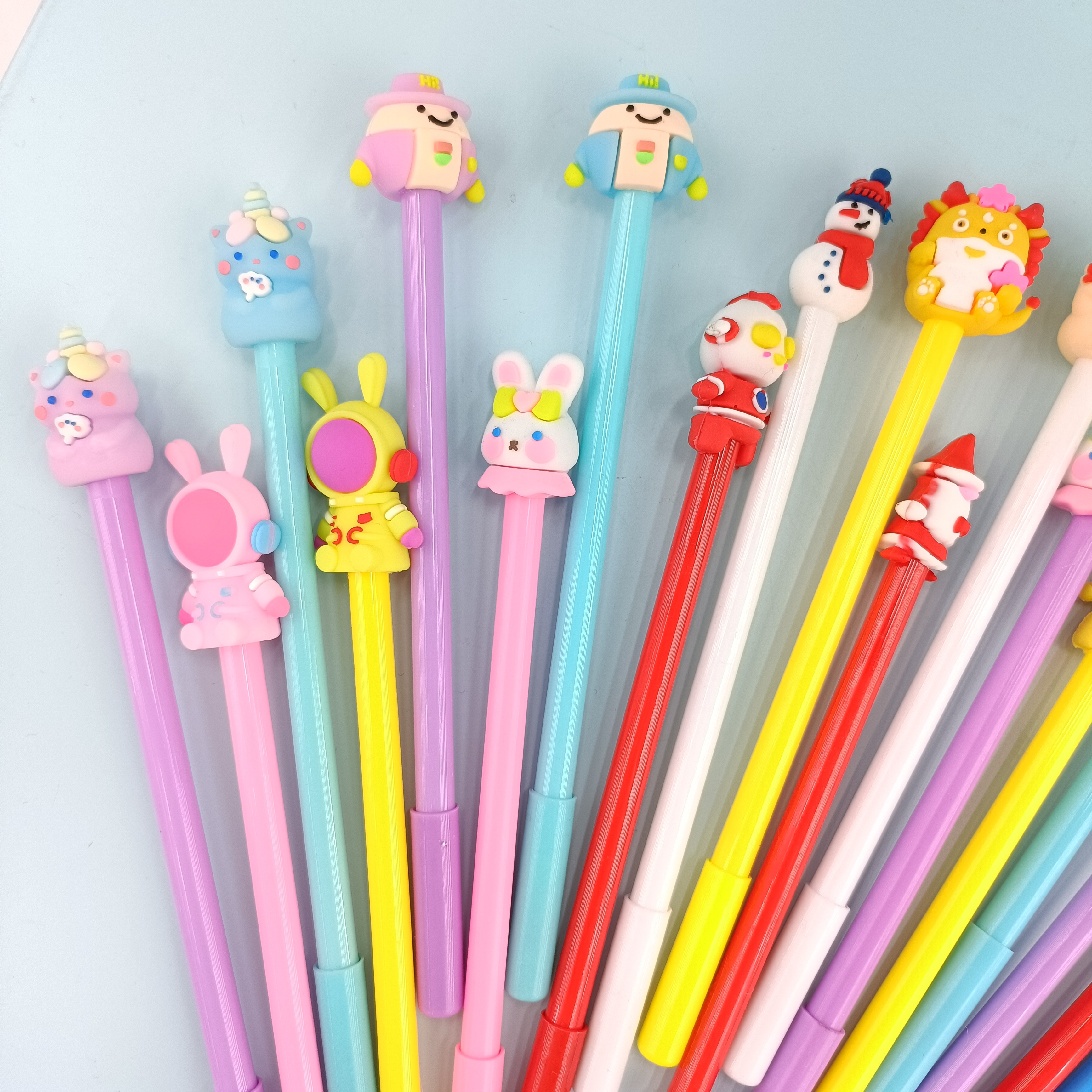 A cute and creative cartoon silicone gel pen with a three-dimensional tip