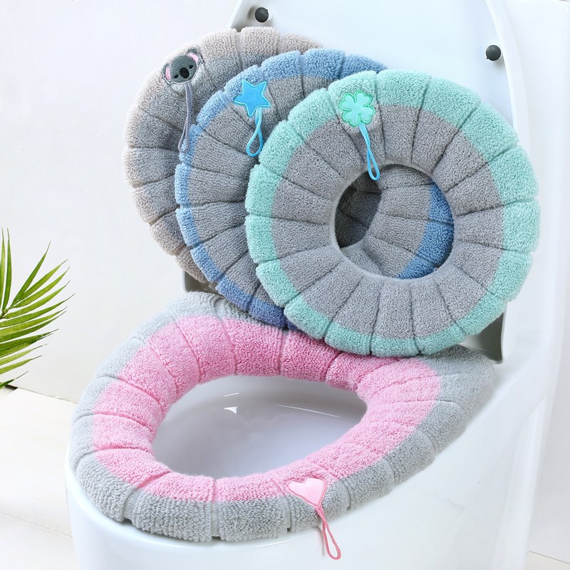 Elastic thickened toilet gasket O-type U-type V-type universal seat mat washable toilet seat mat Autumn and winter seat cover 704 details Picture