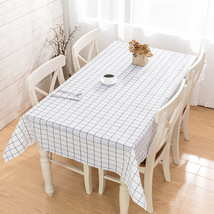 PEVA桌布防水防油免洗ins格子布艺小清新餐桌布正方形长方形台布77