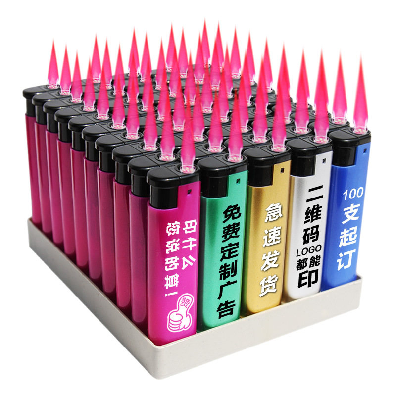 Hong Kong brand lighters customized printing word windproof disposable open fire batch customized logo advertising lettering lighter 359 Item Picture