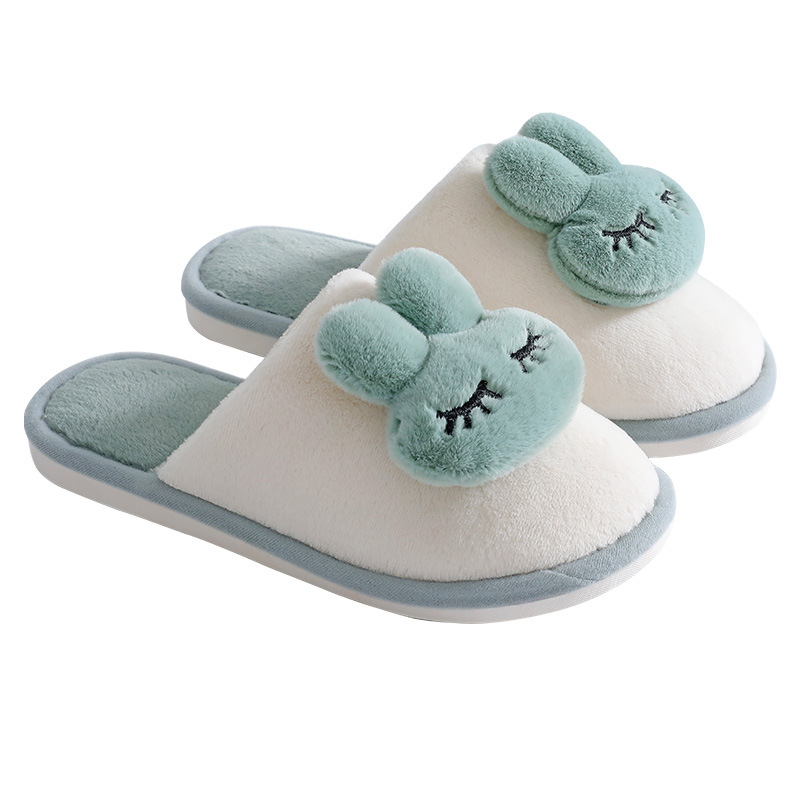 2022 new rabbit head lovers autumn winter thick bottom indoor home warm cotton shoes non-slip woolly cotton slippers 793 Item Picture