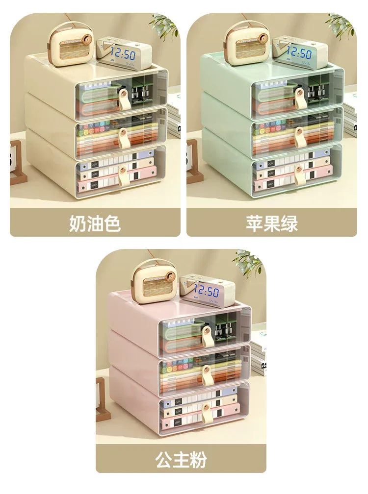 K10-2746 Transparent drawer storage box is a large-capacity storage box and cabinet that can be stacked on the desktop of an office and dormitory detail image 15