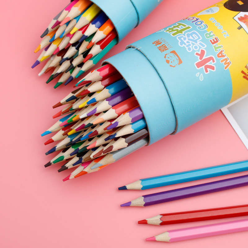 Cartoon water-soluble pencil custom color lead children's drawing graffiti color pencil continuous core 48 color custom 643