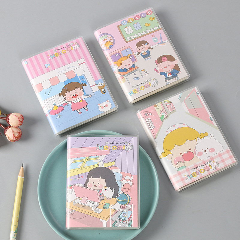 100K mini book pocket notebook Girl's notebook Student's portable diary Plastic cover book 237 Specification drawing