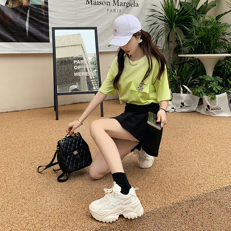 Platform daddy shoes women's summer 2022 new breathable ins fashion retro little white casual sports women's shoes exploded 430 details Picture