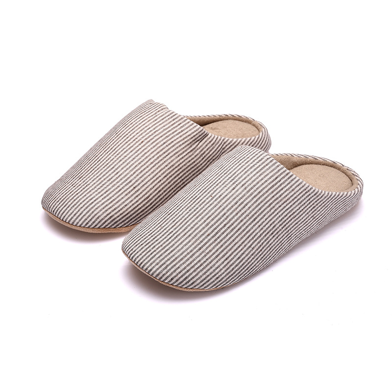 Couples home warm cotton slippers plush casual cotton drag wholesale indoor wooden floor anti-slip silent cloth sole slippers 529 Item Picture