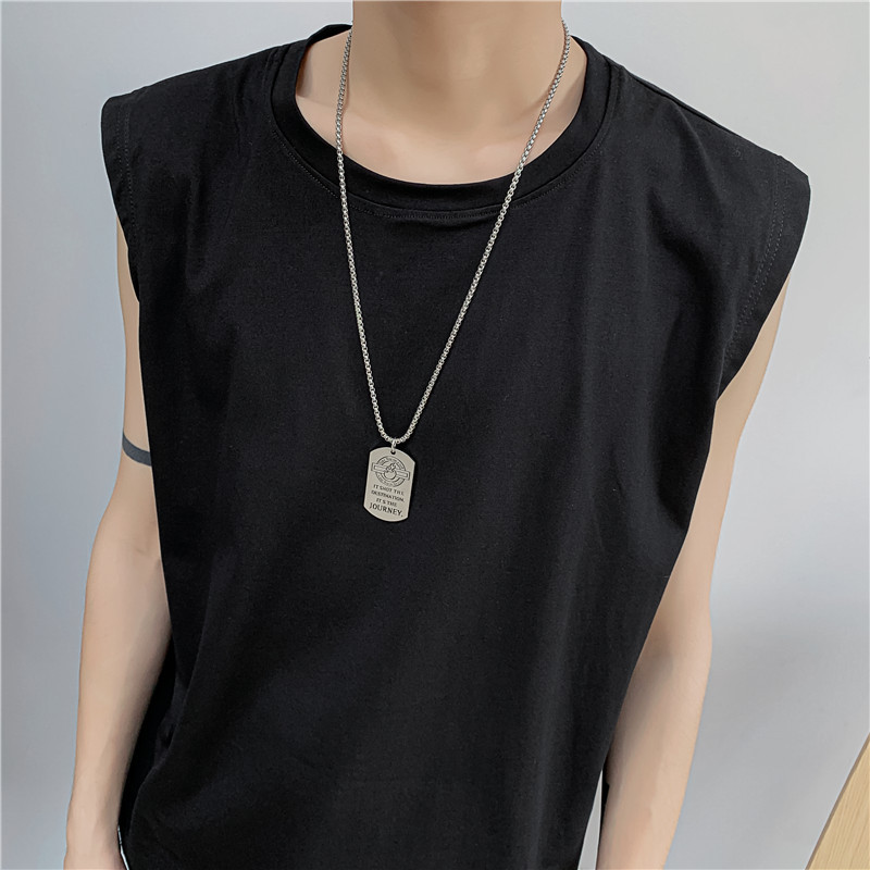 Summer fashion brand ins solid color sleeveless T-shirt vest men Korean version of leisure sports vest all matching body T-shirt base shirt 301 Application Scenario