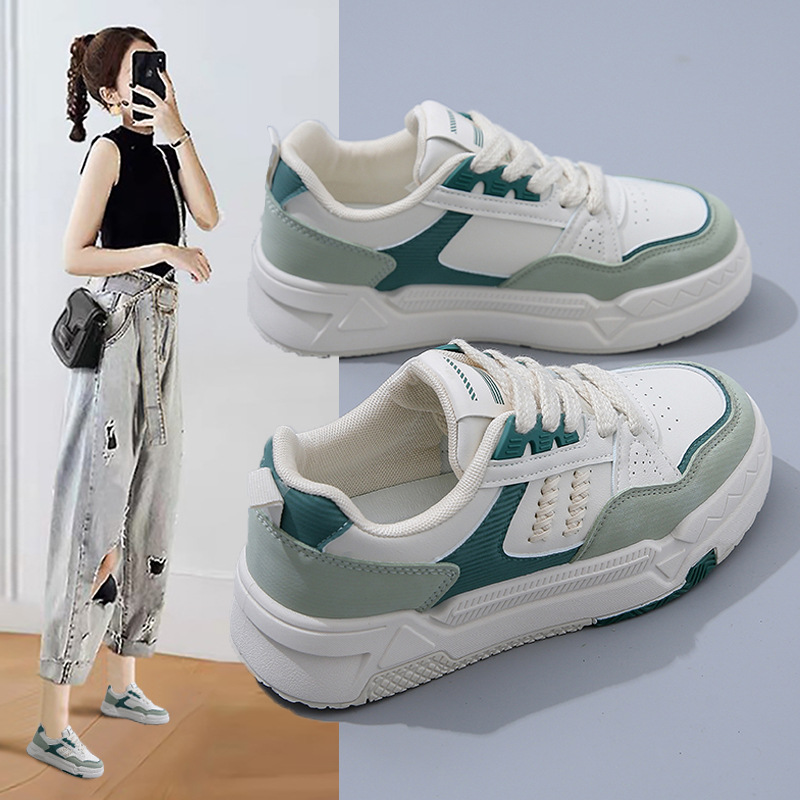 Small white shoes women 2022 autumn new Korean version of all female students thick soles board shoes casual sports shoes women's shoes 618630 full figure