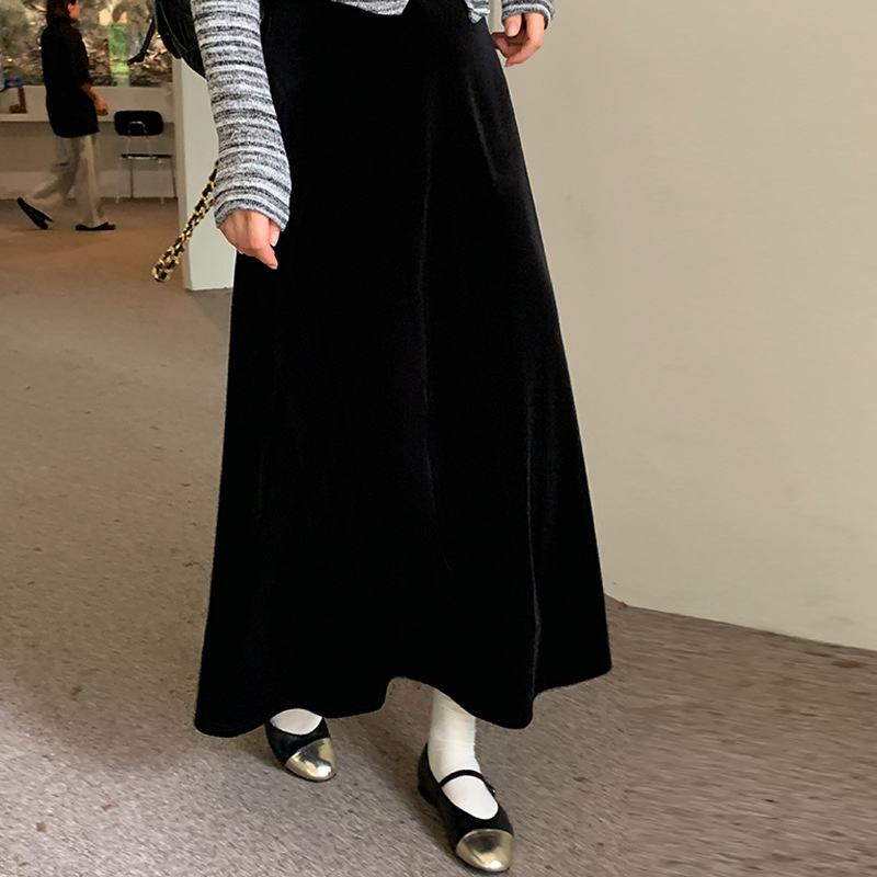 23秋冬新款亚马逊欧美Polo领打底针织长裙宽松大码纯色女士连衣裙4815202