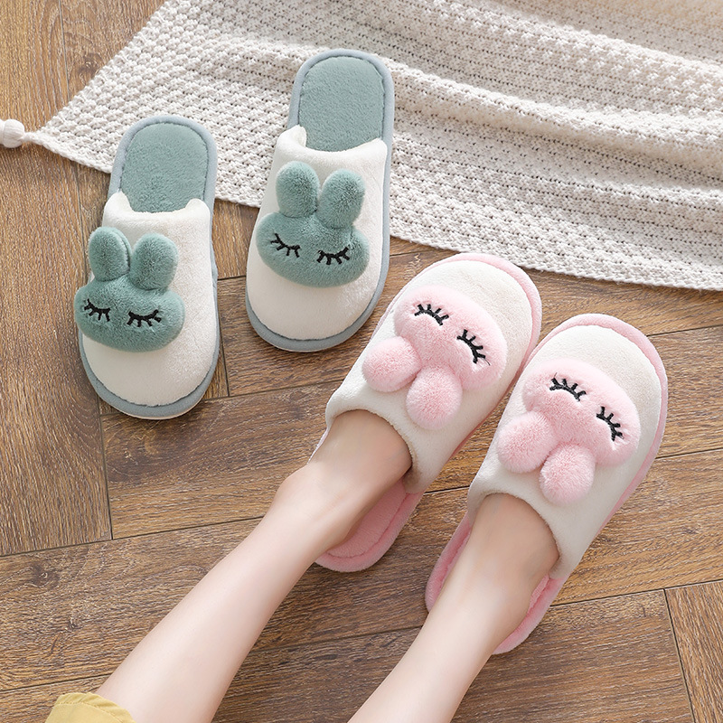 2022 new rabbit head lovers autumn winter thick bottom indoor home warm cotton shoes non-slip woolly cotton slippers 793 Specification drawing