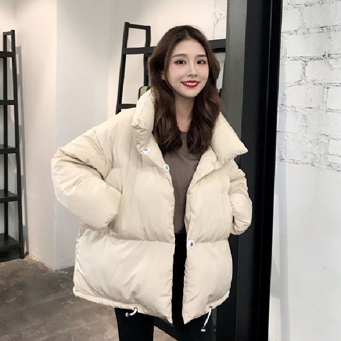 Winter Korean version stand collar women 2022 new cotton padded BF wind loose padded bread jacket down jacket 602