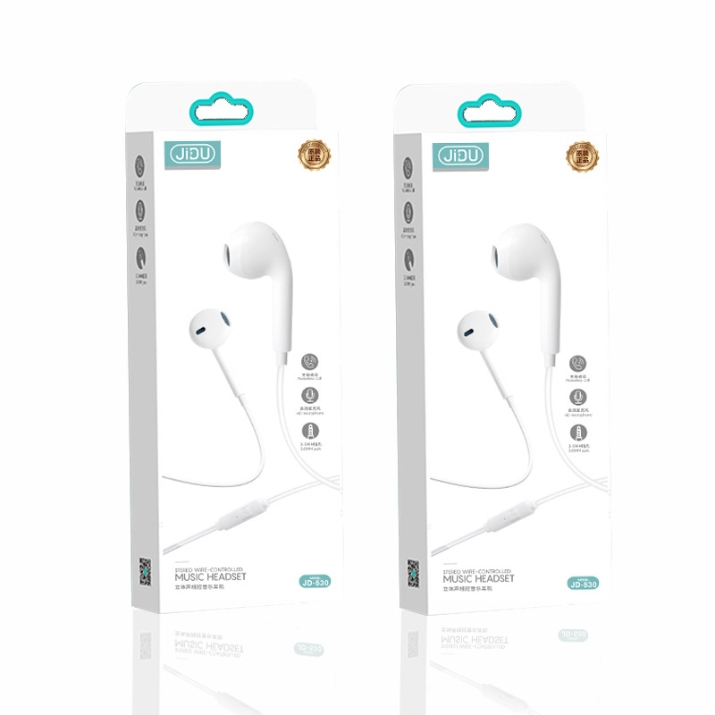 New simple universal in-ear headphone direct plug computer mobile phone with microphone headphones wire control headphone manufacturers direct sales 753 Item Picture