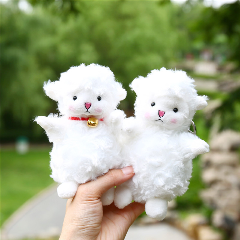 Net red lamb pendant small sheep doll key chain Japanese cute sheep doll bag hanging plush toy 414 full figure