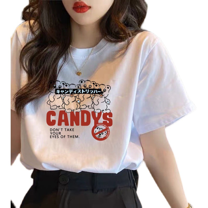 2021 spring/summer new loose short sleeve women's T-shirt half sleeve women's T-shirt Fashion Han Fan student bestie sister dress 336 Item Picture