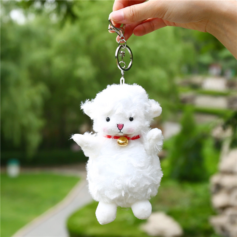 Net red lamb pendant small sheep doll key chain Japanese cute sheep doll bag hanging plush toy 414 Specification drawing
