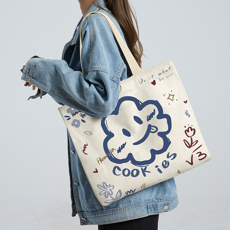 Canvas bag women's large capacity explosive handbag original bag college students shoulder bag wholesale a factory 811 details Picture