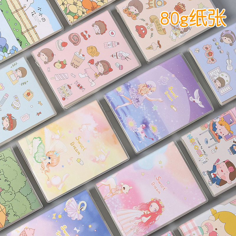 100K mini book pocket notebook Girl's notebook Student's portable diary Plastic cover book 237 details Picture
